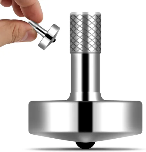Miniatura 12 de DjuiinoStar Peonza de Latón Premium: Agarre Largo Profundamente Grabado, Tiempo de Giro Largo, Se Estabiliza Rápidamente, Trabajo Metálico Exquisito
