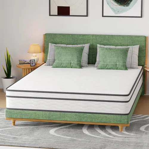 Miniatura 11 de FDW Colchón individual de 6 pulgadas, colchón híbrido de espuma viscoelástica y resortes interiores, colchón de espuma premium, alivio de presión