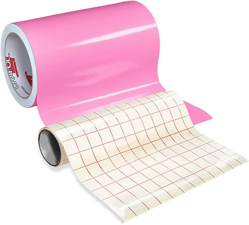 Miniatura 5 de ORACAL 651 Vinilo adhesivo rosa suave brillante para cameo, Cricut y silueta, incluye rollo de papel de transferencia transparente