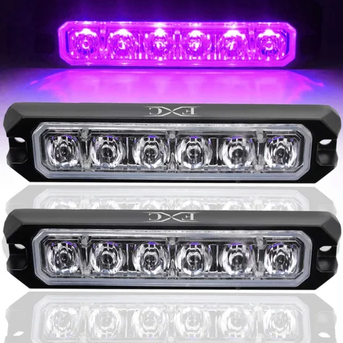 Miniatura 11 de Purishion - Luz estroboscópica con 6 luces LED color ámbar, impermeable, para barra de precaución, 10 patrones intermitentes, apto para automóvil