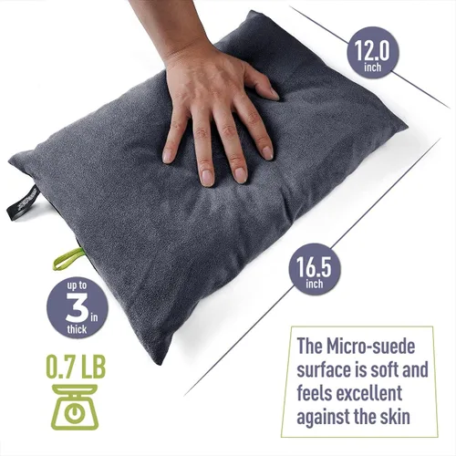 Miniatura 2 de ZOOOBELIVES Almohada de camping rellena de plumón para viajes, funda suave lavable, cojín de campamento pequeño para cuello y soporte lumbar sobre