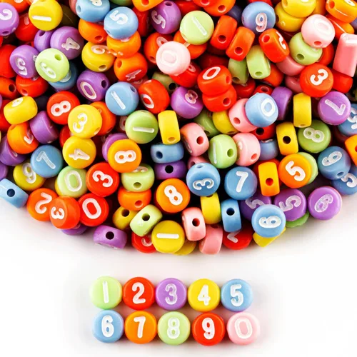 Miniatura 19 de ZHIYUXI - 1500 piezas de cuentas de letras de acrílico para pulseras de la amistad, cuentas de alfabeto para pulseras, collares, fabricación