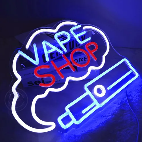 Miniatura 6 de Britrio VAPE Shop Letrero de neón para pared, decoración de humo, ventana de negocios, hogar, bar, oficina, dormitorio, cocina, cueva de hombre