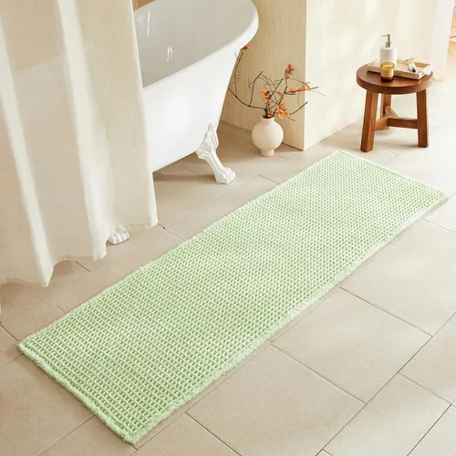Miniatura 136 de TYUU Tapete de baño estilo gofre, tapete de baño bohemio, antideslizante, lavable, súper absorbente, de secado rápido, bonito tapete de baño