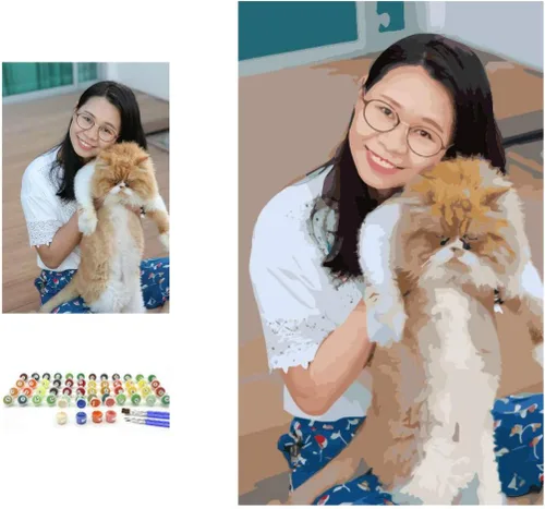 GVS-ART Pintura personalizada por números con marco para adultos, lienzo enmarcado y estirado, pintura acrílica personalizada, lienzo personalizado,