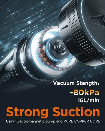 Miniatura 2 de MEGAWISE Máquina selladora al vacío 2025, 80 kPa de alta potencia de succión, operación de un solo toque, cortador integrado, diseño compacto
