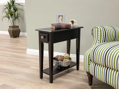 Miniatura 2 de Frenchi Furniture Mesa auxiliar, cereza oscura