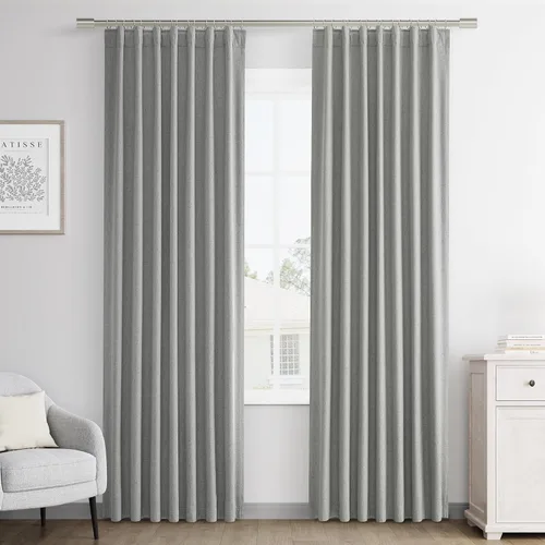 Miniatura 60 de Joywell 2 cortinas opacas 100%, lino, beige natural, trabillas traseras/cinta con ganchos, aislantes, de dormitorio, comedor, sala, puerta corrediza