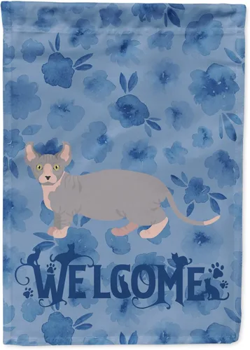 Miniatura 131 de Caroline's Treasures CK4813CHF - Bandera de bienvenida con gato abisinio azul, manga grande, para porche, para colgar en la pared, poliéster