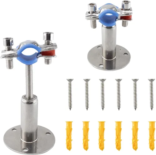 Soporte de tubo de montaje en pared de acero inoxidable 304, abrazadera de tubo ajustable, soporte de correa de tubo de soporte fijo para tubos de