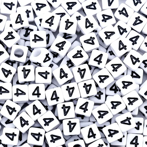 Miniatura 21 de 300 piezas de cuentas de número 0 redondas de 4x7mm, cuentas de número acrílico individual para hacer pulseras con dijes Redondo - 0