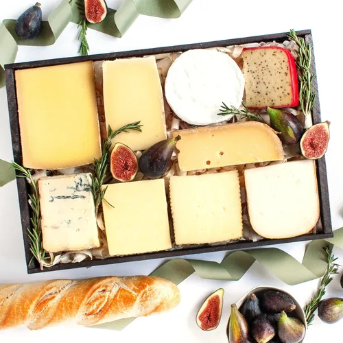 igourmet Caja de regalo de muestra para amantes del queso, incluye manchego español, gorgonzola piccante italiano, cebolla de doble gloucester y