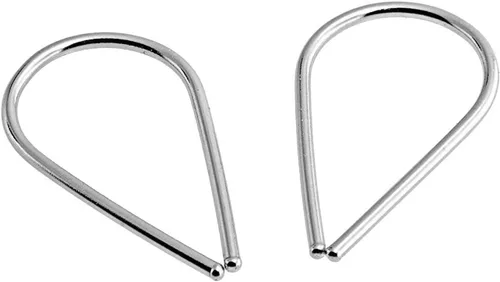Miniatura 43 de Aretes pequeños de plata de ley 21 GA de 0.472 in con gancho de arco de herradura
