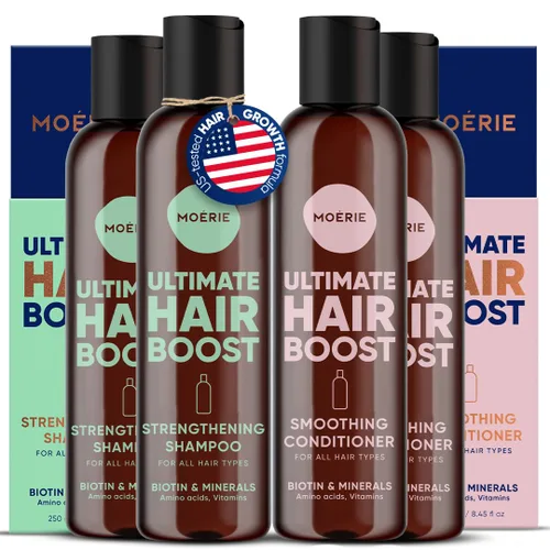 Moerie Champú y acondicionador voluminizador para la caída del cabello - Productos espesantes con ingredientes de origen natural - Más de 100