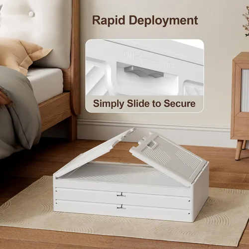 Miniatura 3 de JOYMOOP Organizador de contenedores de almacenamiento plegables, caja de almacenamiento plegable de 49.6 cuartos de galón con ruedas y puerta