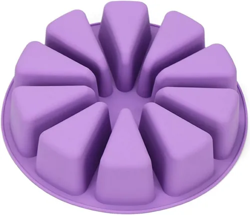 Miniatura 6 de Moldes de silicona para hornear, molde triangular de 10 cavidades, molde para rebanadas de pizza para pan de maíz, brownies, magdalenas, pudines