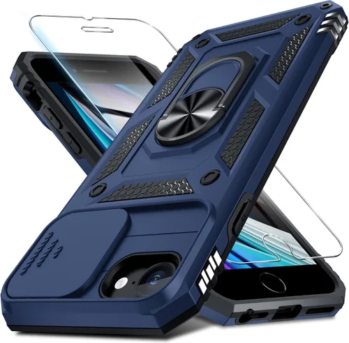 Miniatura 116 de Janmitta - Funda para iPhone 14 Pro con cubierta deslizante para lente de cámara incorporada + protector de pantalla, funda de cuerpo completo
