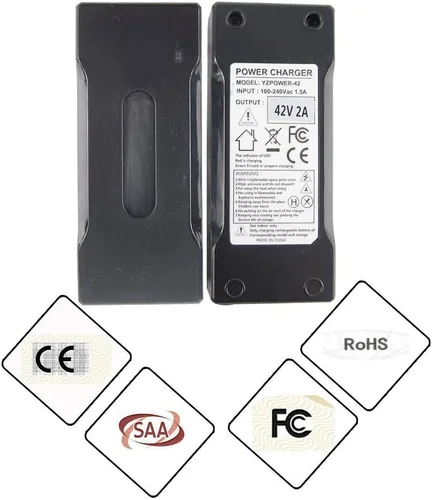 Miniatura 6 de Cargador adaptador de batería de litio de 42V 2A con fuente de alimentación de conector en línea de 3 clavijas para batería de litio 42V