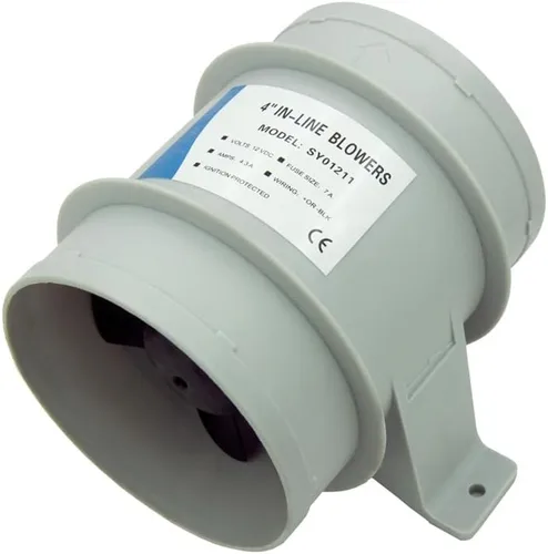 Soplador en línea, ventilador de sentina 12 V 4 A, ventilador de sentina marina para barco ventilador fresco ventilación marina