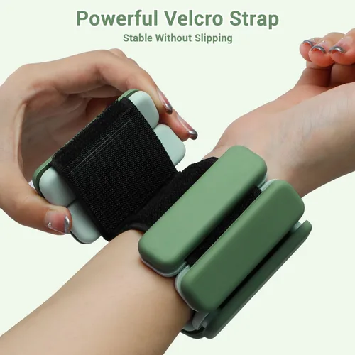 Miniatura 7 de Sportneer Pesas de muñeca y tobillo para mujeres y hombres, 1 par (1 libra/2 libras cada uno), pulsera con peso ajustable de silicona para yoga