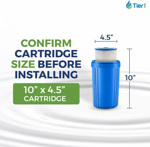 Miniatura 3 de Tier1 Filtro de agua de 5 micras de 10 x 4.5 pulgadas Cartucho de filtro de sedimentos de poliéster plisado para toda la casa Reemplazo