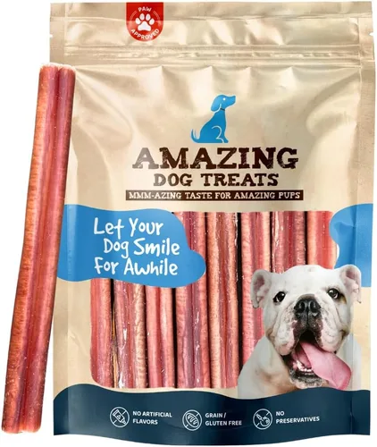 Amazing Dog Treats - Palitos de matón de tamaño mediano de 6 pulgadas (10 unidades) - Palitos de matón a granel para perros - No ocultar huesos de
