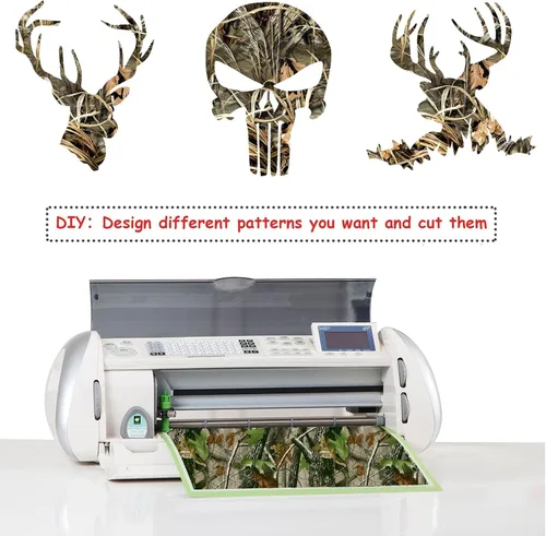 Miniatura 3 de Hojas de vinilo autoadhesivas de camuflaje de 12 x 12 pulgadas, vinilo permanente surtido de camuflaje, funciona con cortadores de manualidades