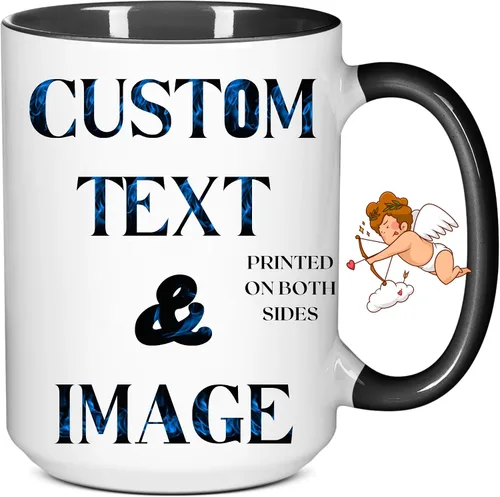 Miniatura 8 de Taza de café personalizada de 15 onzas Taza personalizada con foto, logotipo o nombres impresos en ambos lados Taza personalizada, taza de té