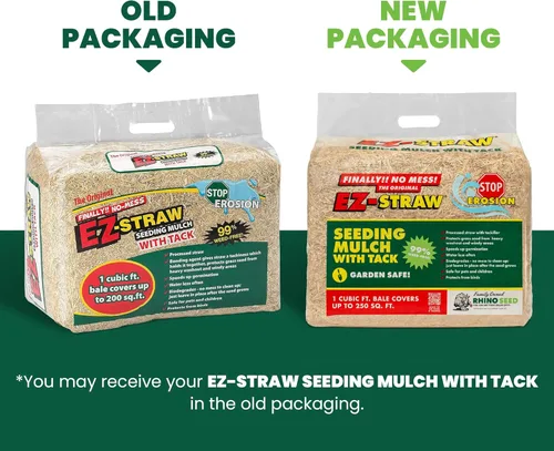 Miniatura 2 de EZ Straw Mantillo de siembra con tachuela, paja procesada biodegradable, paca de 1 cu. ft (cada uno cubre 250 pies cuadrados), paquete de 2