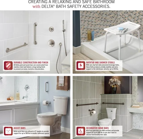 Miniatura 4 de Delta Faucet 41618-RB Barra de agarre tradicional, 18 pulgadas, bronce veneciano
