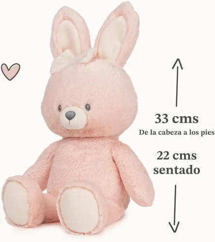 Miniatura 2 de GUND Baby Peluche de Conejo Sostenible, Animal de Peluche Hecho de Materiales Reciclados, Regalo para Bebés y Recién Nacidos, Rosa/Crema, 13