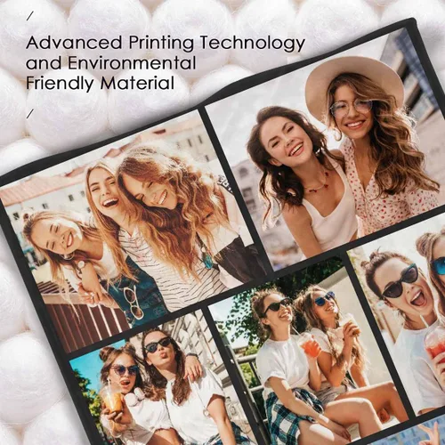 Miniatura 5 de Manta personalizada para mejores amigos con fotos, manta de cama personalizada con collage de fotos para pareja, manta para marido y esposa, regalo