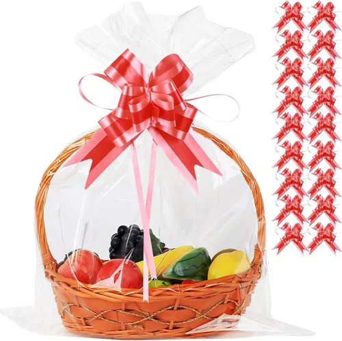 Miniatura 13 de UltraOutlet Paquete de 50 bolsas grandes de celofán de 18 x 24 pulgadas, cesta de regalo de celofán transparente, 2.3 mil de grosor, bolsas