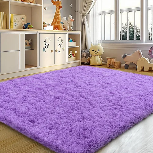 Miniatura 41 de Mugorn - Alfombra de 8 x 10 pies, alfombras grandes, esponjosas, suaves, peludas, antideslizantes, mullidas para interiores, color negro, 8 x 10 pies