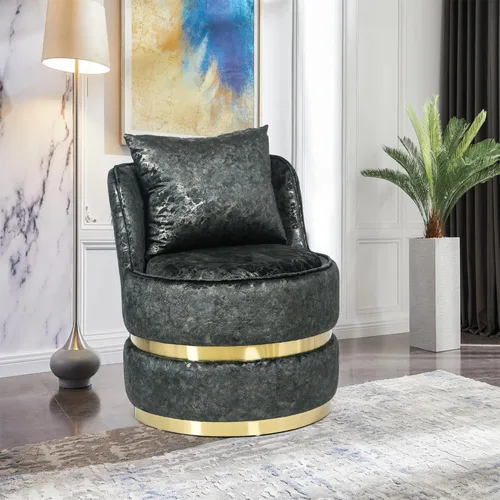 Miniatura 8 de Adeco, Respaldo acolchado suave con acento moderno, almacenamiento de barril tapizado, sofá individual de lectura, sala de estar, dormitorio, silla