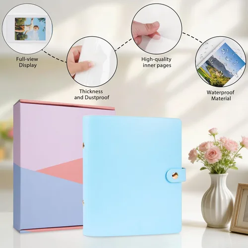 Miniatura 5 de Álbum de fotos de 256 bolsillos para cámara Fujifilm Instax Mini, libro de fotos con cubierta de cuero para fotos Polaroid, álbum de fotos de 2x3