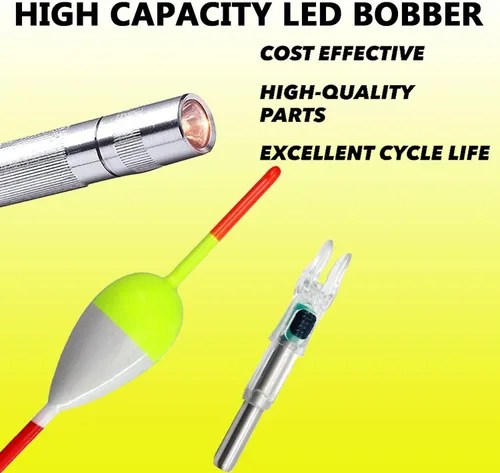 Miniatura 3 de 6.2/GT - Batería de repuesto de luz LED de alta capacidad para señuelos de pesca, bobbers, flechas, flotadores de pesca, luces de poste, Rojo