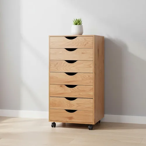 Miniatura 16 de Naomi Home Archivador de oficina con ruedas para debajo del escritorio, con 5 cajones y gabinete de almacenamiento lateral, organizador móvil
