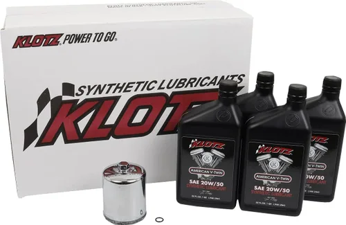 Miniatura 14 de Klotz Kit de cambio de aceite sintético 20W-40 de 6 cuartos de galón para motocicleta Indian™ Thunderstroke