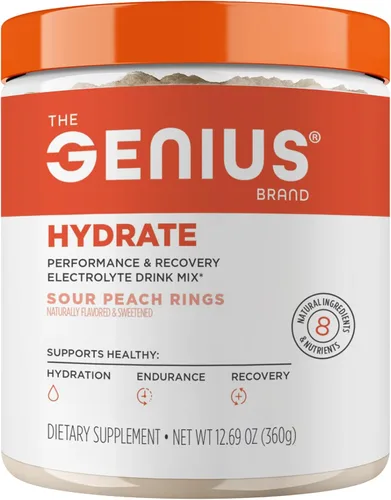 Miniatura 13 de The Genius Brand Genius Hydrate - Suplemento de electrolitos para hidratación diaria, agua de coco, sin azúcar, 8 minerales y nutrientes esenciales