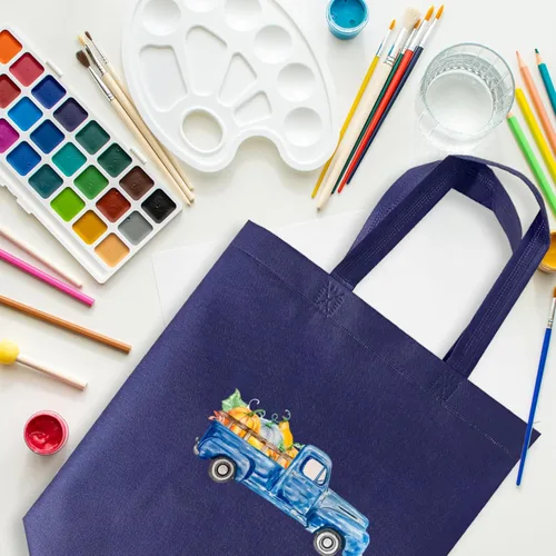 Miniatura 3 de 50 piezas de bolsas de compras reutilizables de tela no tejida, bolsas grandes plegables tipo tote con asas, bolsa de mano para comestibles a granel