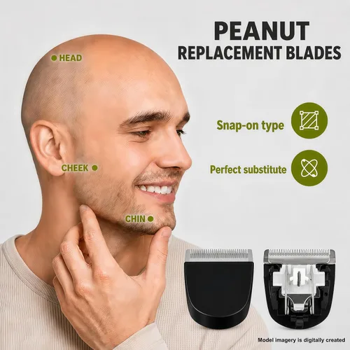 Miniatura 2 de Paquete de 2 cuchillas de repuesto profesionales para cortadora de cacahuete #2068-300, compatibles con cortadora de pelo Wahl Peanut