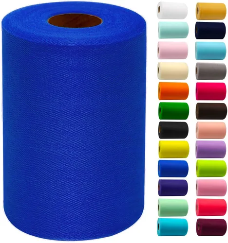 Miniatura 25 de Rollos de tela de tul de 6 pulgadas por 100 yardas (300 pies) Carrete de cinta de tul para manualidades, tutú, arco para la cabeza, decoración