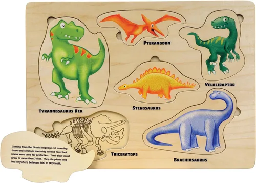 Miniatura 2 de Rompecabezas de dinosaurios para levantar y aprender, fabricado en Estados Unidos