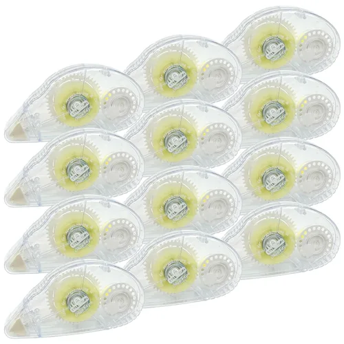 Miniatura 12 de Glue Runner - Rodillo de cinta adhesiva permanente de doble cara, 0.3 x 360 pulgadas, aplicador de rodillo adhesivo permanente, paquete de 12, rojo