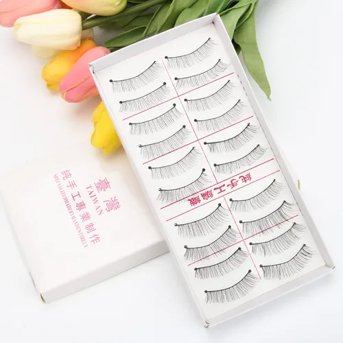 Miniatura 7 de AHIER 50 pares de pestañas postizas hechas a mano de Taiwán de aspecto natural pestañas postizas pestañas clásicas