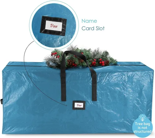Miniatura 5 de Hearth & Harbor - Bolsa de almacenamiento para árbol de Navidad de 9 pies, bolsa para árbol de Navidad artificial con asas reforzadas, cremallera