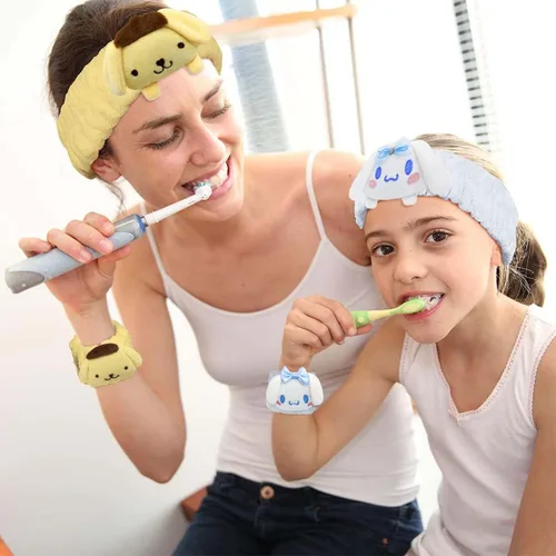 Miniatura 3 de Set de Diadema y Muñequera de Spa Kawaii para Lavado Facial, Lindas Diademas de Cuidado de la Piel Suave para Mujeres y Niñas, Diadema de Maquillaje