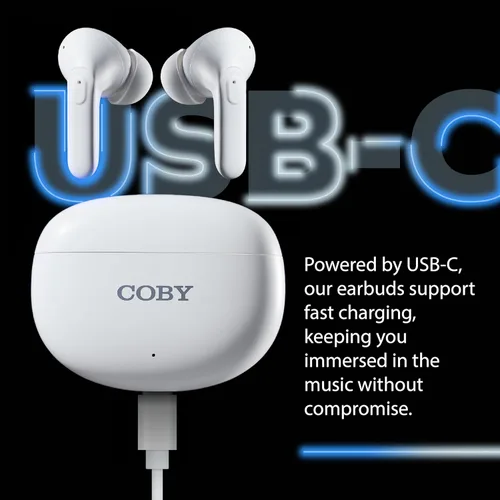 Miniatura 7 de Coby Auriculares con cancelación de ruido con funda de carga, cancelación de ruido, modos de transparencia, seguimiento inteligente, emparejamiento