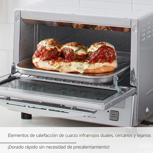 Miniatura 3 de Panasonic FlashXpress Horno tostador de encimera, tostador de 4 rebanadas de tamaño pequeño y compacto con doble calefacción infrarroja, 6 opciones
